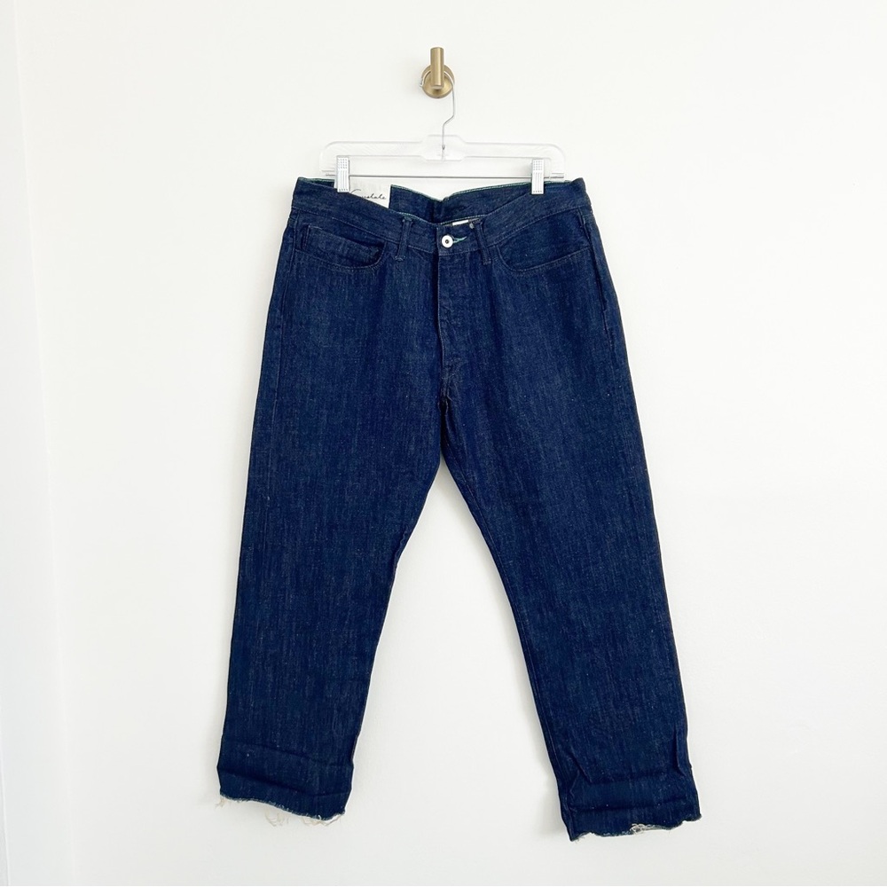 Loomstate Men's Genus Organic Cotton Dark Wash Jeans Contrast Stitch Size 36